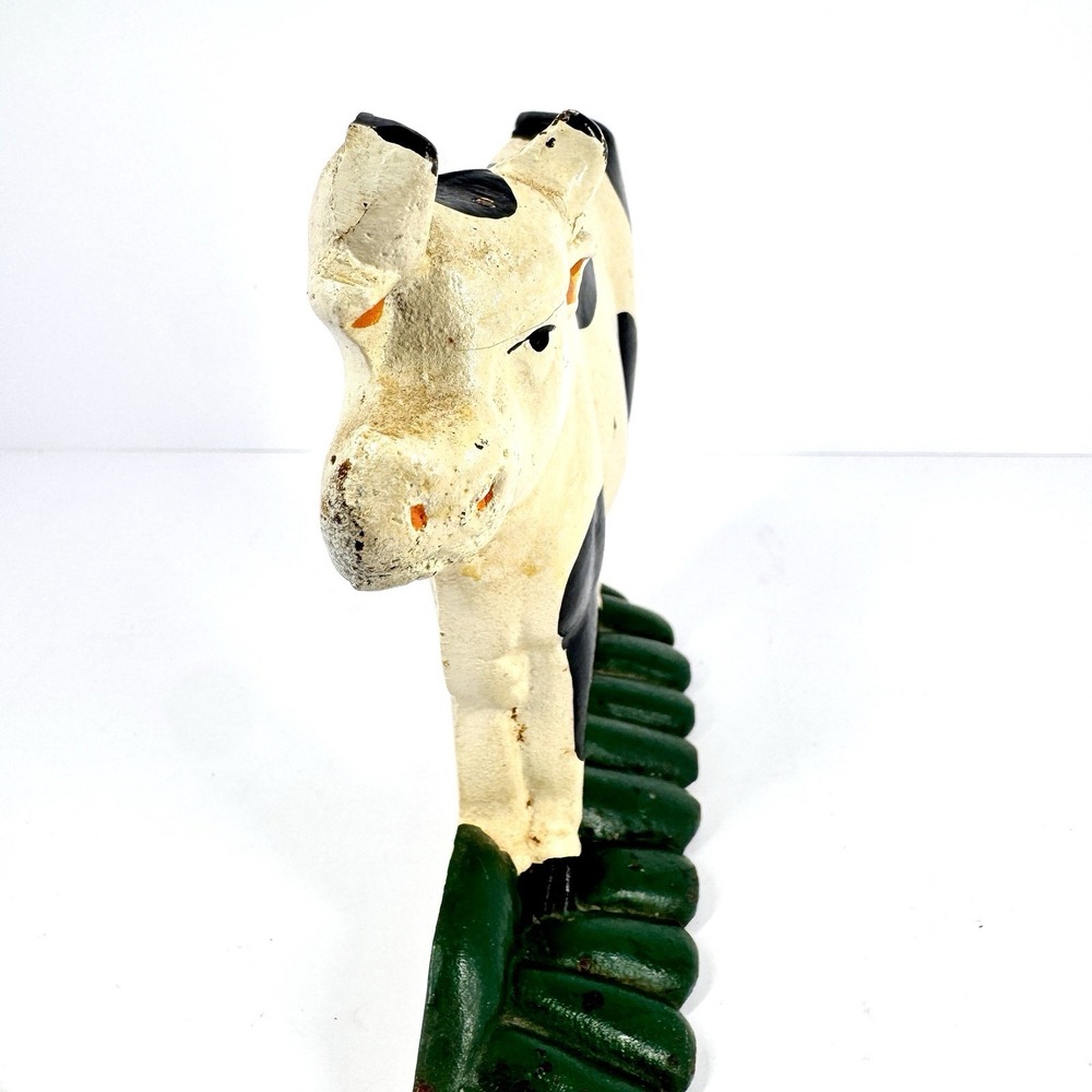 Vintage Cast Iron Cow‎ Farm Animal Figurine Hand Painted Country Decor - Picture 6 of 11